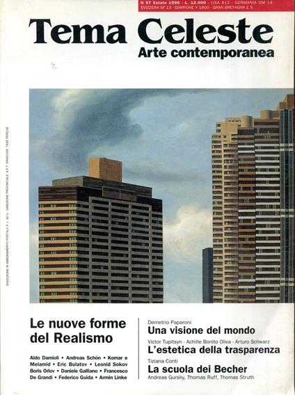 TEMA CELESTE. Arte contemporanea -N. 57, anno XIII, estate 1996 - G. Valerio Catullo - copertina