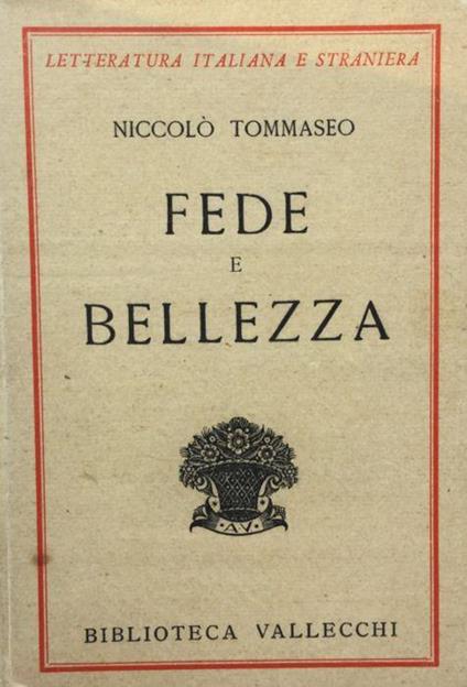 Fede e bellezza - Niccolo Tommaseo - copertina