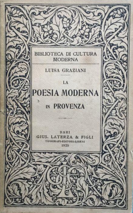 La poesia moderna in Provenza - Luisa Graziani - copertina