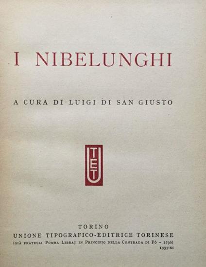 i Nibelunghi - Luigi di San Giusto - copertina