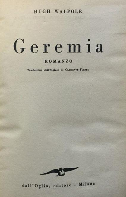 Geremia - Hugh Walpole - copertina