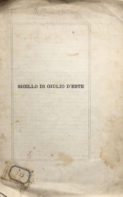 Sigillo di Giulio d'Este - Giuseppe Bellini - copertina