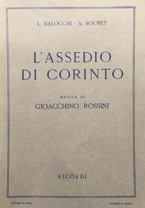 L' assedio di Corinto [libretto dell'opera di Gioacchino Rossini] - L. Batacchi - copertina