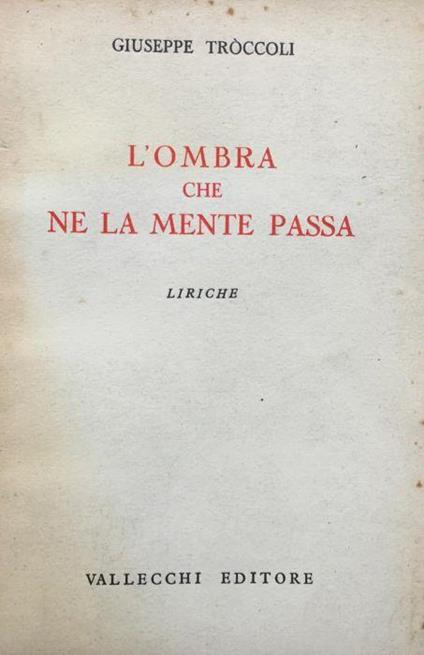 L' ombra che ne la mente passa - Giuseppe Tròccoli - copertina