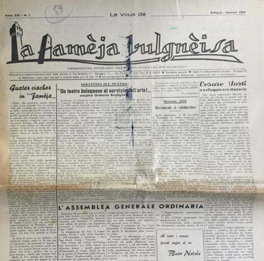 La fameja bulgneisa 1959 annata completa - copertina