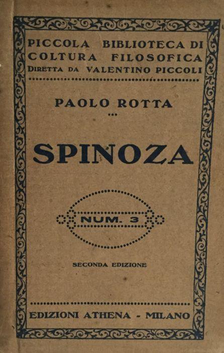 Spinoza. Poalo Rotta Athena 1925 - Paolo Rotta - copertina