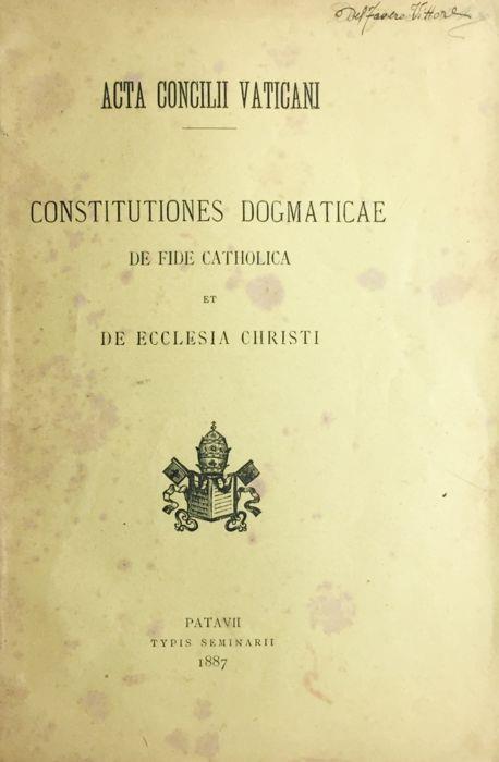 Constitutiones dogmaticae de fide catholica et de Ecclesia Christi - copertina