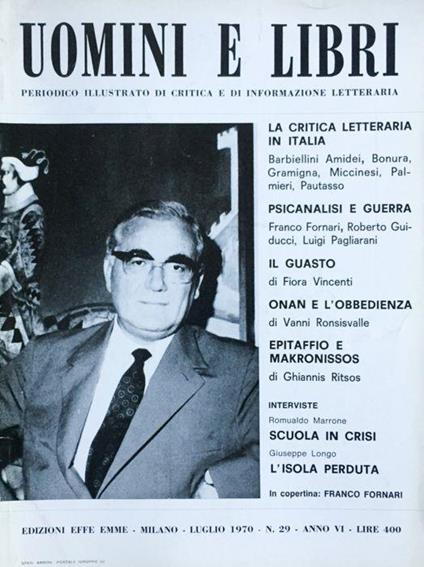 Uomini e libri (rivista) 1970 n. 29 - copertina