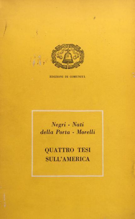 Quattro tesi sull'America - G. Negri - copertina