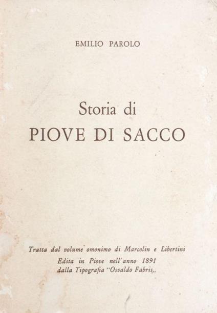 Storia di Piove di Sacco - Emilio Di Paolo - copertina