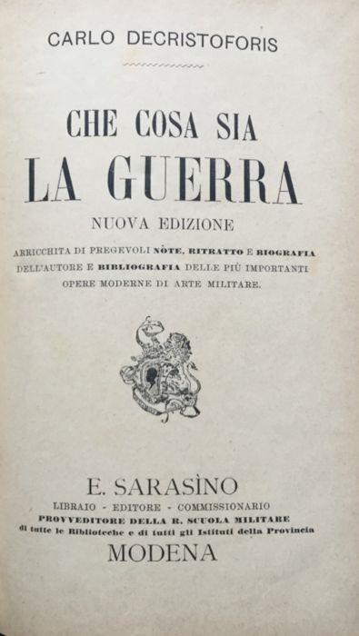 Che cosa sia la guerra - Carlo De Cristoforis - copertina