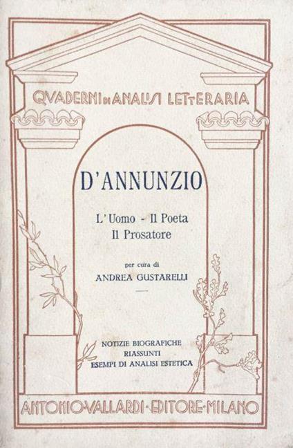 D'annunzio - Andrea Gustarelli - copertina