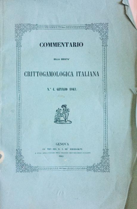 Commentario della società crittogamologica italiana 1863 - copertina