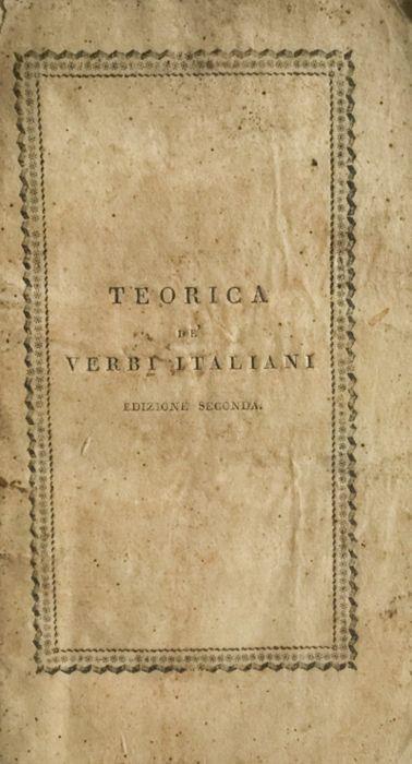 Teorica de' verbi italiani. Giuseppe Compagnoni 1820 - Giuseppe Compagnoni - copertina