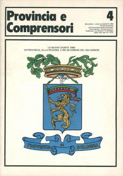 Provincia e Comprensori (Bologna) 1980 - copertina