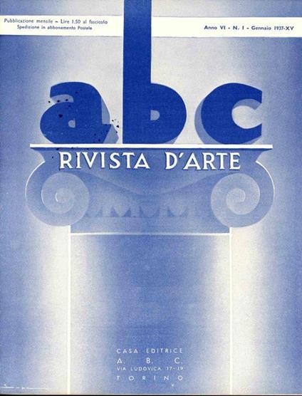 ABC Rivista d'arte 1937 lotto 9 riviste - copertina