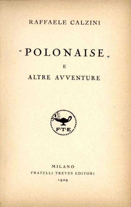 Polonaise e altre avventure - Raffaele Calzini - copertina
