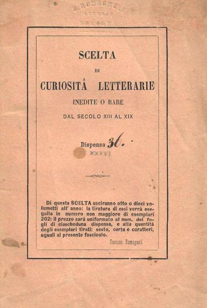 Comento a una canzone di Francesco Petrarca. Scelta di curiosità letterarie inedite o rare dal secolo XIII al XIX - Luigi Marsili - copertina