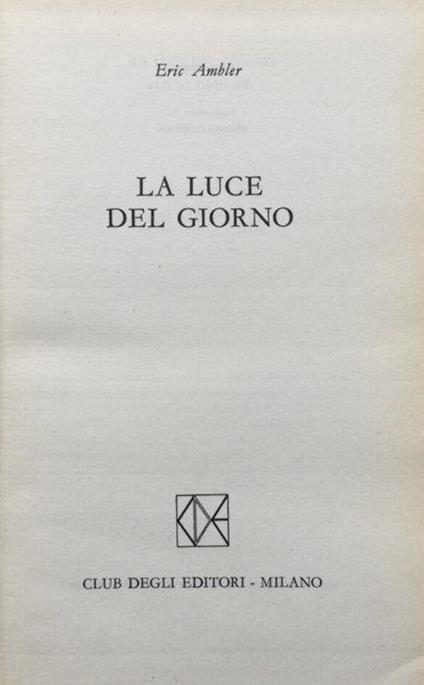 La luce del giorno - Eric Ambler - copertina