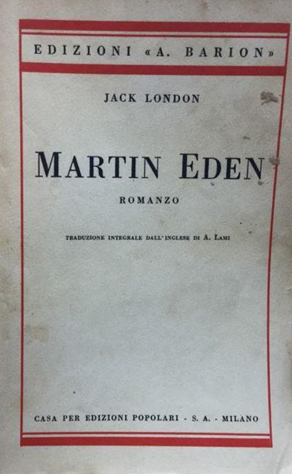 Martin Eden - Jack London - copertina