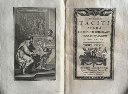 C. Cornelii Taciti Opera. Annali. Tacito 1782. 5 voll. Gabriel Brotier - copertina