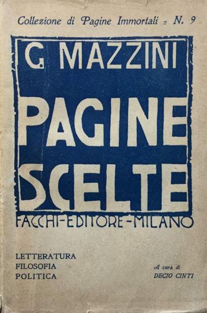 Pagine scelte - Giuseppe Mazzini - copertina