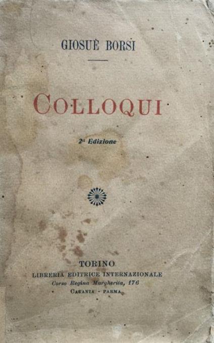 Colloqui - Giosuè Borsi - copertina