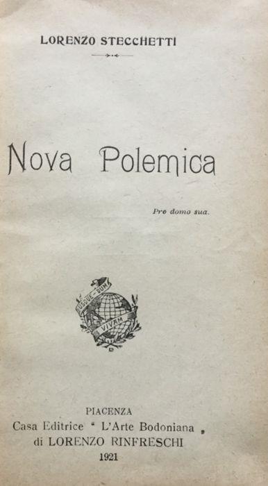 Nova Polemica - Lorenzo Stecchetti - copertina