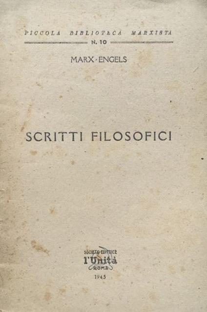 Scritti filosofici - Karl Marx - copertina