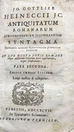 ANTIQUITATUM ROMANARUM IURISPRUDENTIAM ILLUSTRANTIUM SYNTAGMA Secundum Ordinem Institutionum Justiniani Digestum In Quo Multa Iuris Romani Atque Auctorum Veterum Loca Explicantur Atque Illustrantur