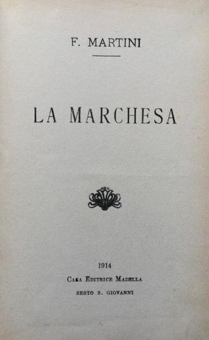 La Marchesa - F. Martini - copertina