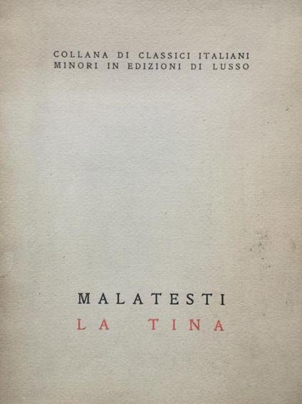 La Tina - Antonio Malatesti - copertina