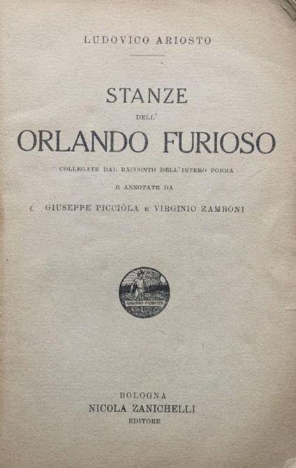 Stanze dell'Orlando furioso collegate dal racconto dell'intero poema - Ludovico Ariosto - copertina