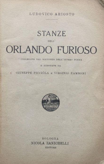 Stanze dell'Orlando furioso collegate dal racconto dell'intero poema - Ludovico Ariosto - copertina