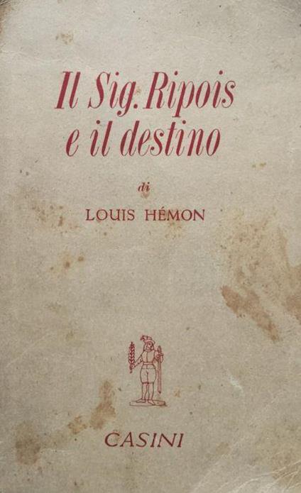 Il sig. Ripois e il destino - Louis Hémon - copertina