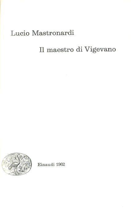 Il maestro di Vigevano - Lucio Mastronardi - copertina