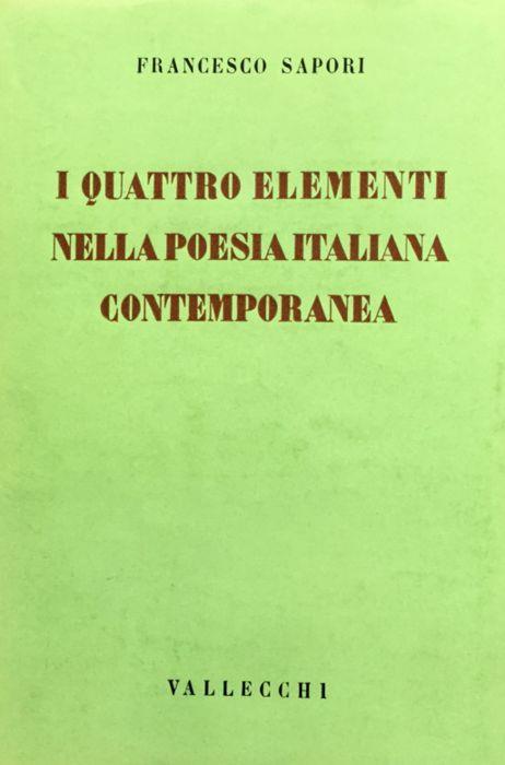 I quattro elementi nella poesia italiana contemporanea - Francesco Sapori - copertina