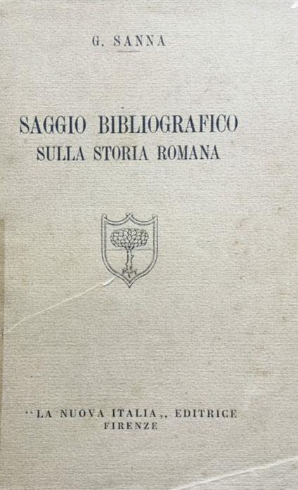 Saggio bibliografico sulla storia romana - Gavino Sanna - copertina