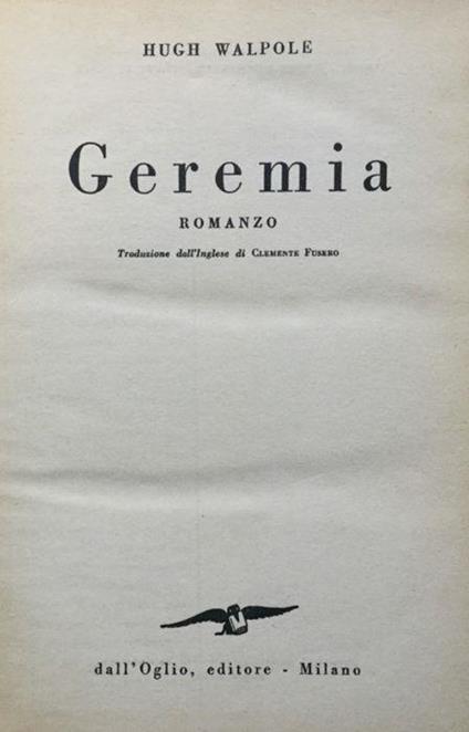 Geremia - Hugh Walpole - copertina