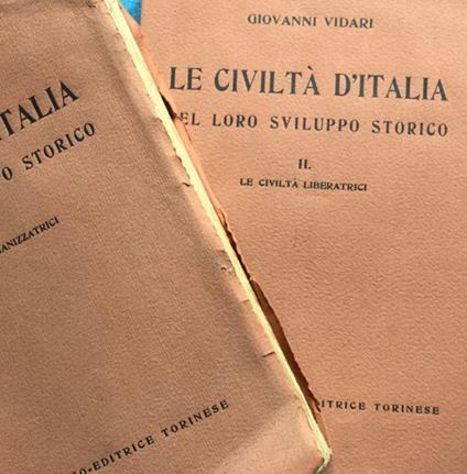 Le civiltà d'Italia nel loro sviluppo storico. 2 voll - Giovanni Vidari - copertina