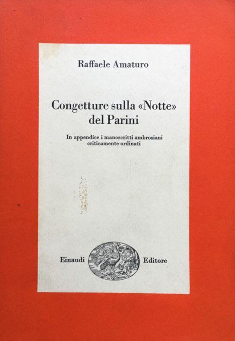 Congetture sulla Notte del Parini - Raffaele Amaturo - copertina