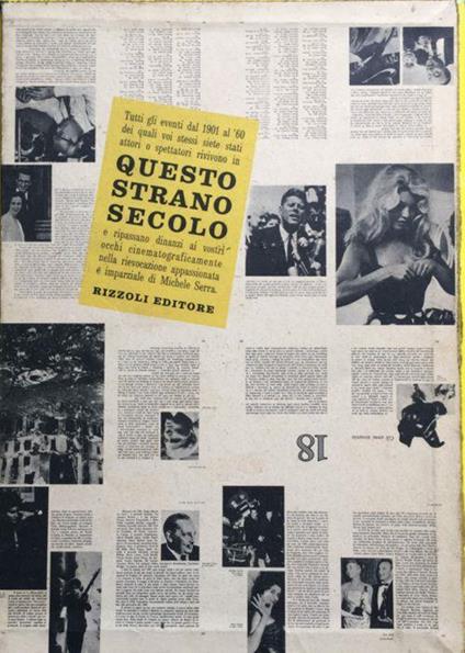 Questo strano secolo. Vita privata degli italiani dal 1901 al 1960 - Michele Serra - copertina