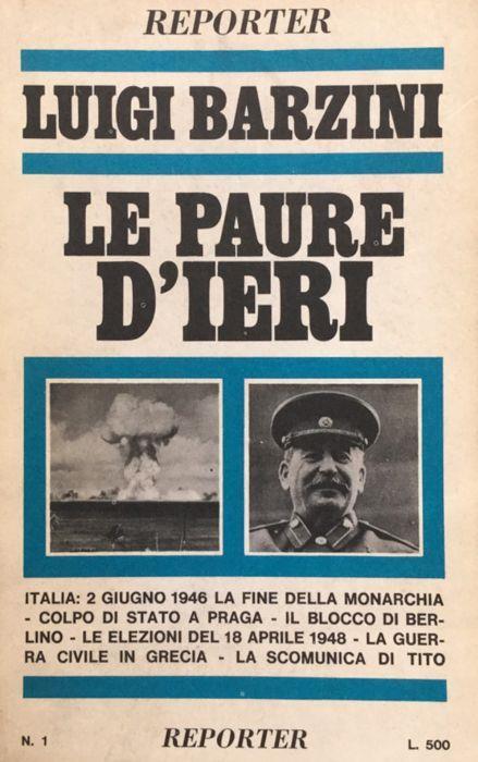 Le paure di ieri - Luigi jr. Barzini - copertina