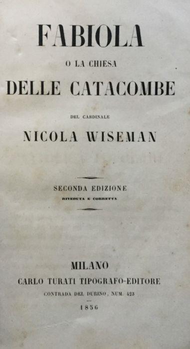 Fabiola o la chiesa delle catacombe - Nicholas P. Wiseman - copertina