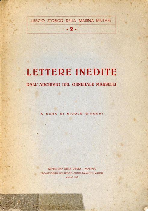 Lettere inedite dall'archivio del generale Marselli - Nicolò Giacchi - copertina