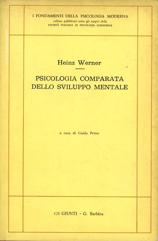 Psicologia comparata dello sviluppo mentale - Heinz Werner - copertina