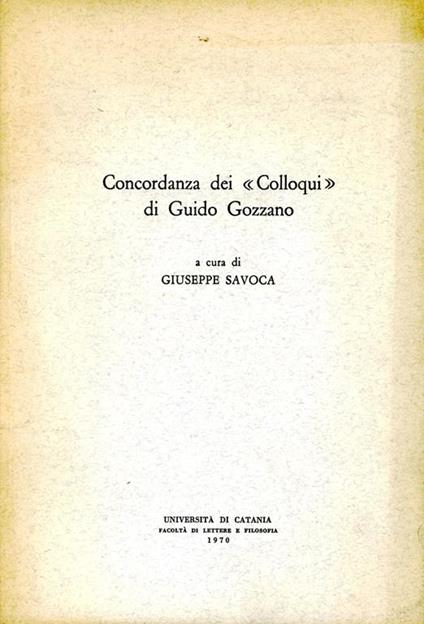 Concordanza dei Colloqui di Guido Gozzano - Giuseppe Savoca - copertina