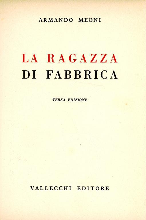 La ragazza di fabbrica - Armando Meoni - copertina