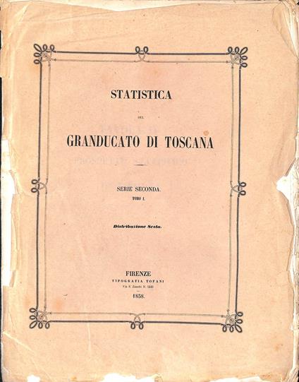 Statistica del Granducato di Toscana - Vie Pubbliche - Autori Vari - copertina