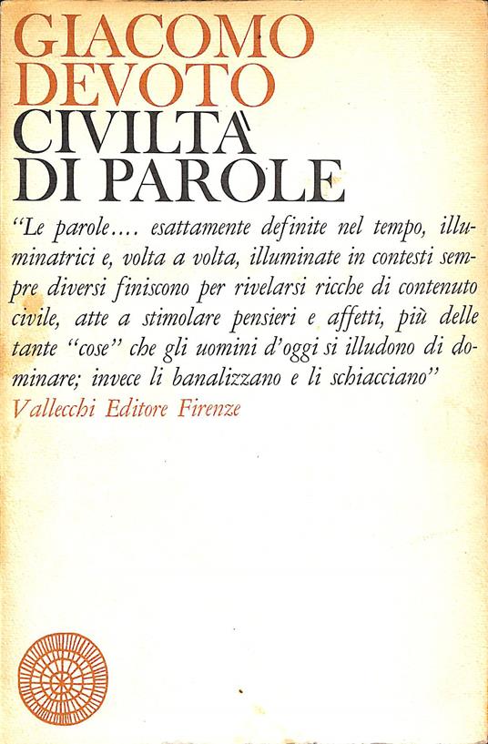 Civilta di parole - Giacomo Devoto - copertina